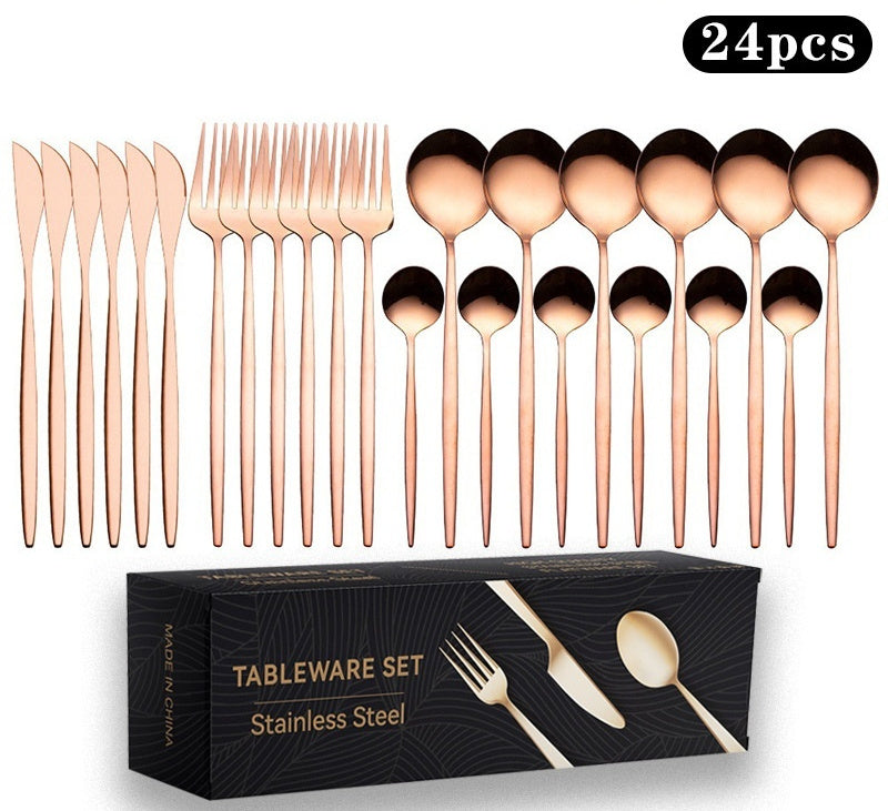 Stainless Steel Knife And Forks 24-piece Gift Box
