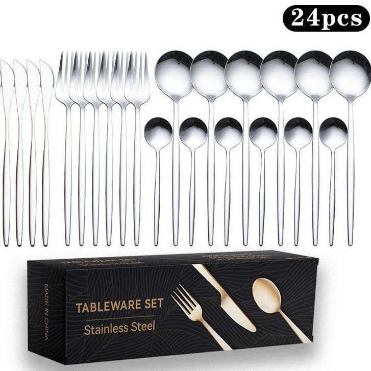 Stainless Steel Knife And Forks 24-piece Gift Box