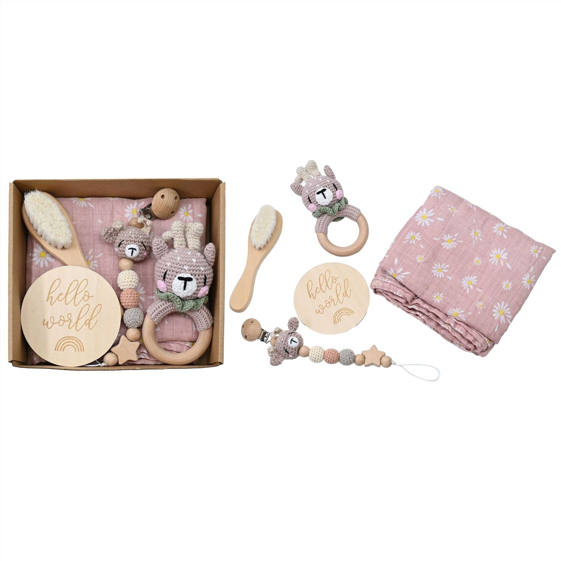 Baby Newborn Gift Basket Rattle Drum