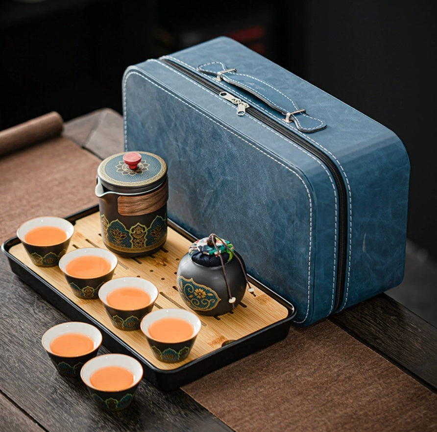 Tea Set Ceramic One Pot Four Cups Gift Box