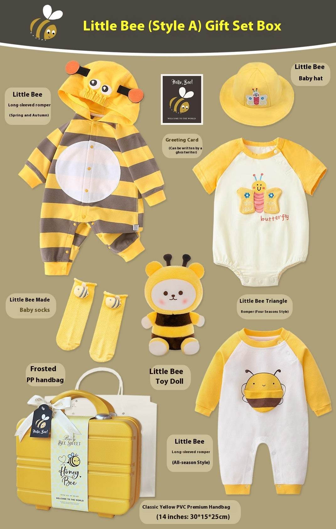 Baby Gift Basket Little Bee Newborn Baby Pure Cotton