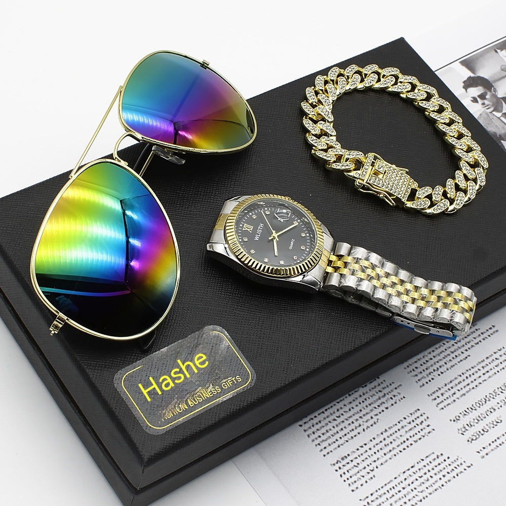 Wristwatch Glasses Men's Watch Business Gift Box