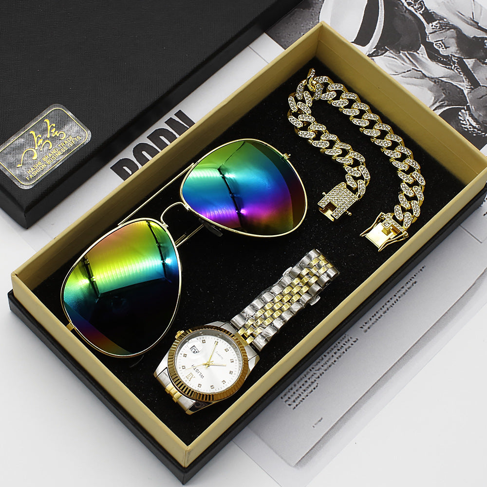 Wristwatch Glasses Men's Watch Business Gift Box