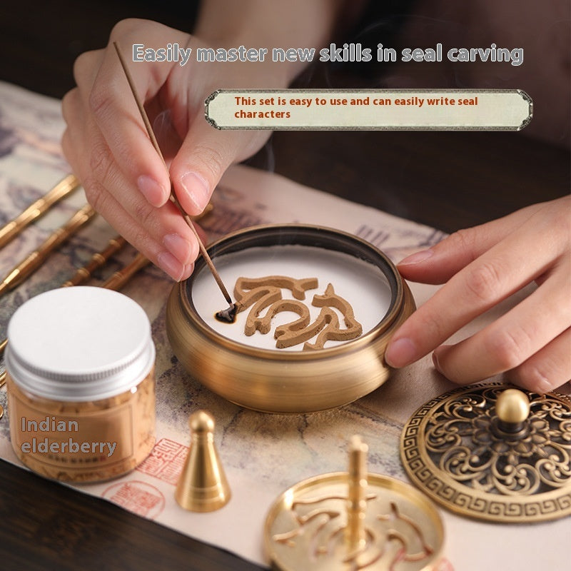 Brass Incense Burner Channel Tool Gift Box