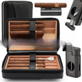 Cedar Wood Leather Cigar Gift Box
