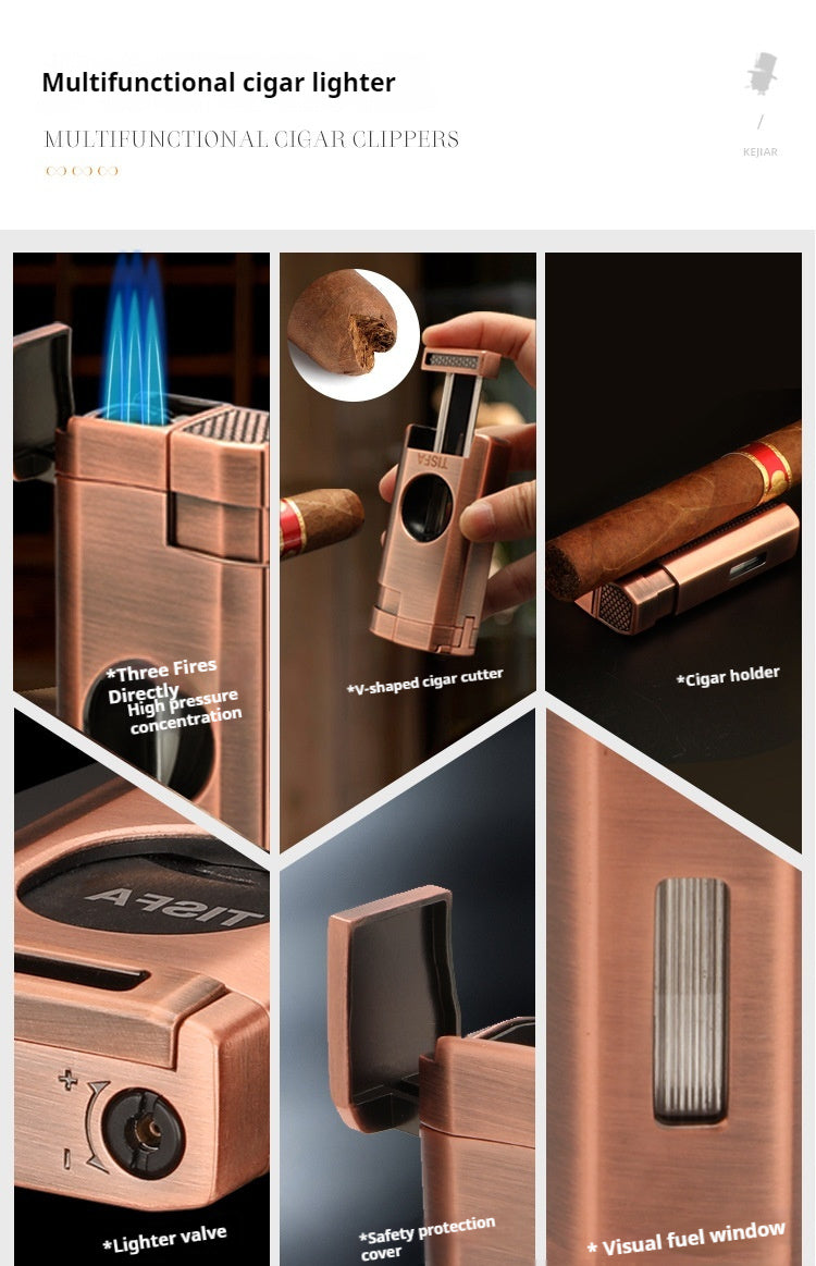 Cedar Wood Leather Cigar Gift Box