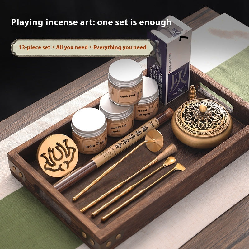 Brass Incense Burner Channel Tool Gift Box