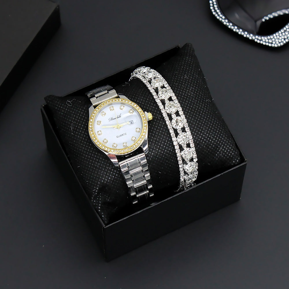 Women's Luxury Diamond Watch & Bracelet Gift Box