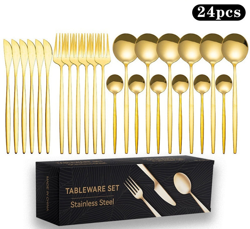 Stainless Steel Knife And Forks 24-piece Gift Box