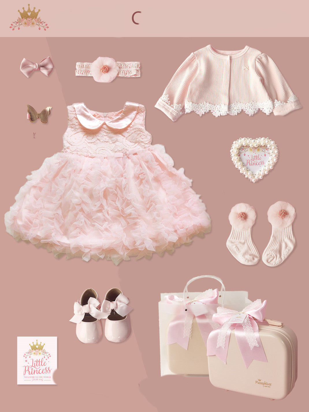 Baby High-End Gift Box Little Princess Dress Lace Dress