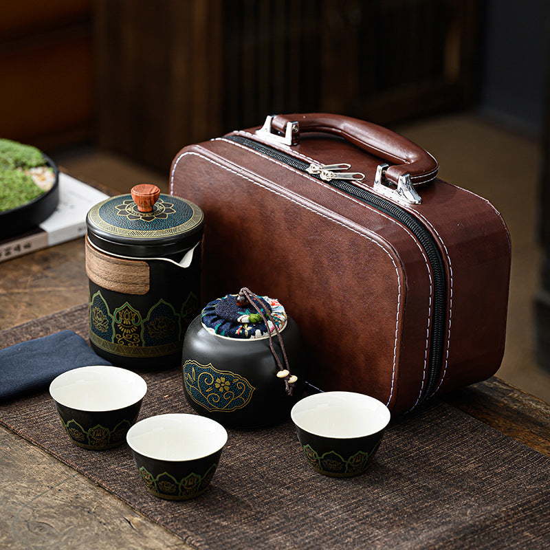 Tea Set Ceramic One Pot Four Cups Gift Box