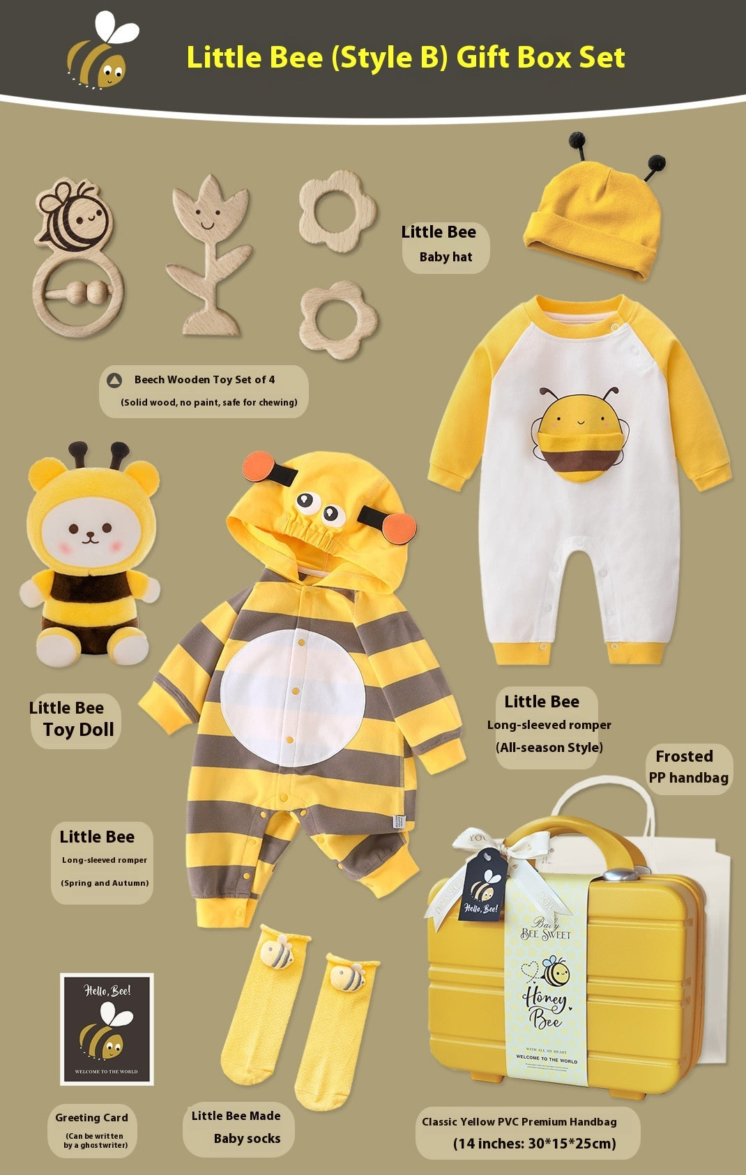 Baby Gift Basket Little Bee Newborn Baby Pure Cotton