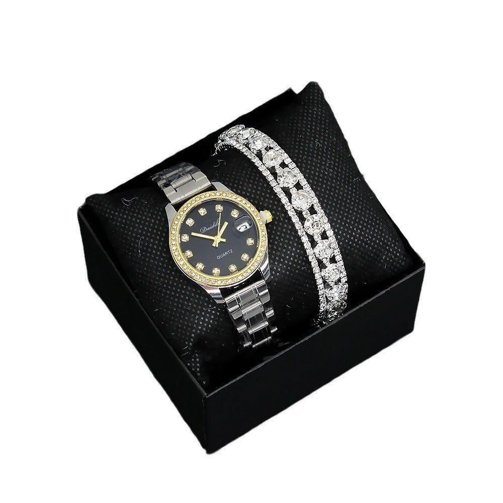 Women's Luxury Diamond Watch & Bracelet Gift Box