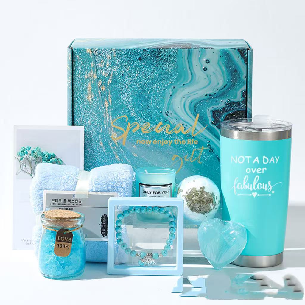 Blue Candle Bath Hand Gift Set