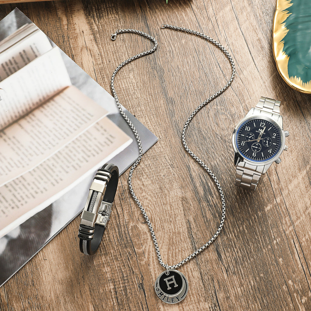 Men's Business Bracelet & Necklace Watch Basket