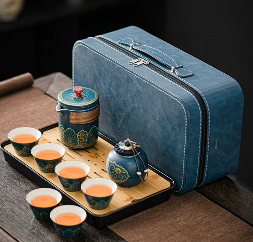 Tea Set Ceramic One Pot Four Cups Gift Box