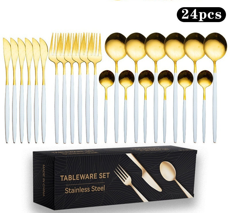 Stainless Steel Knife And Forks 24-piece Gift Box