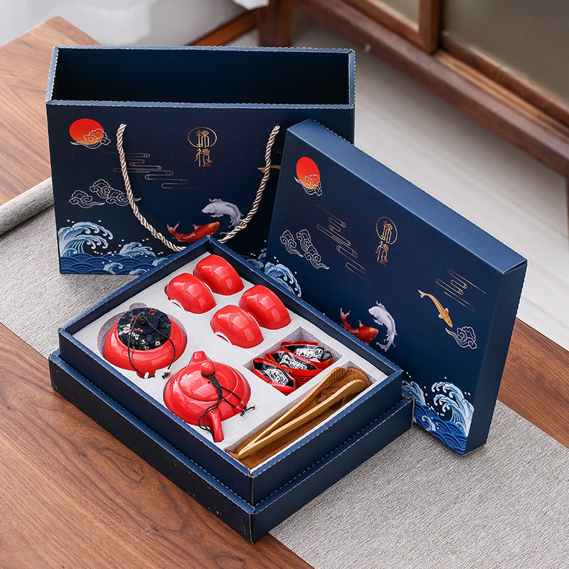 Teaware Pot & Set of Four Cups Gift Box