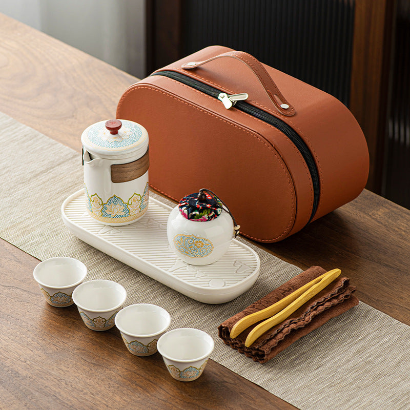 Tea Set Ceramic One Pot Four Cups Gift Box