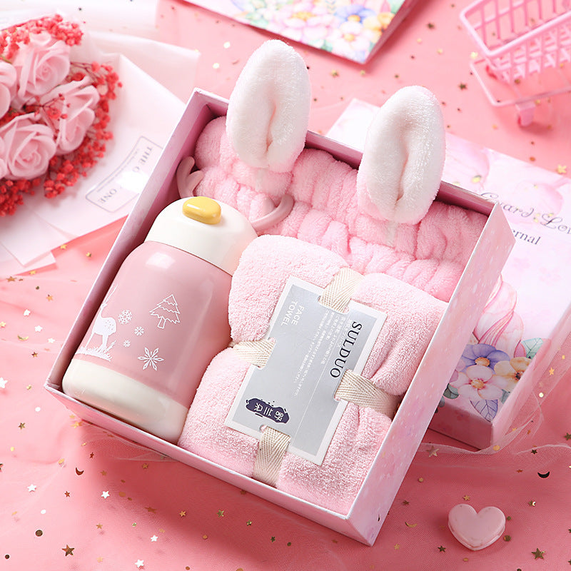 Birthday Girl Cup Towel Gift Basket