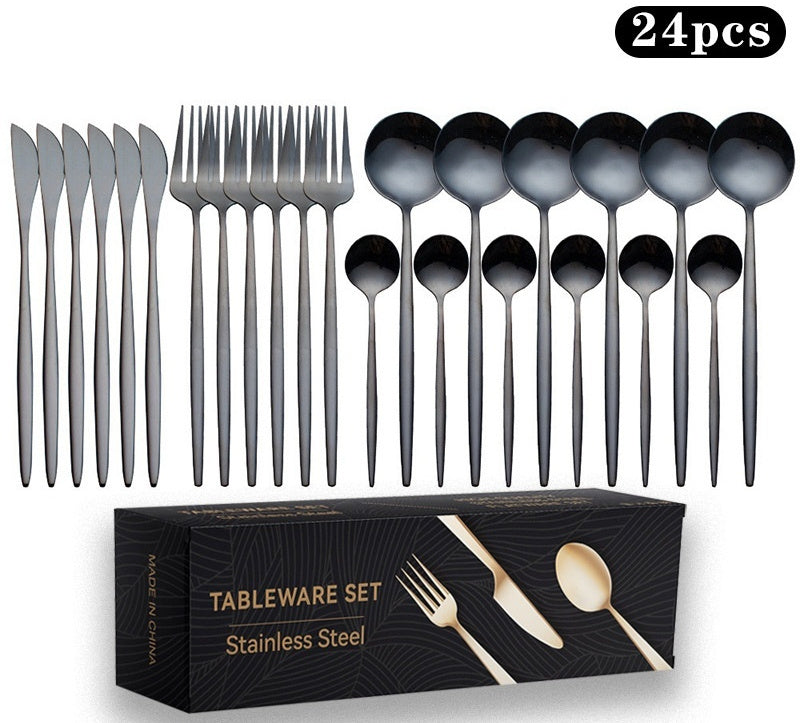 Stainless Steel Knife And Forks 24-piece Gift Box