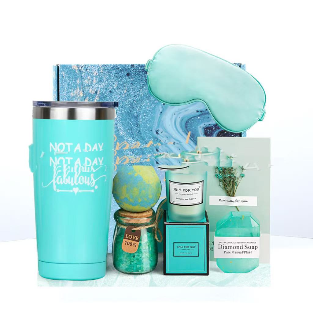 Blue Candle Bath Hand Gift Set