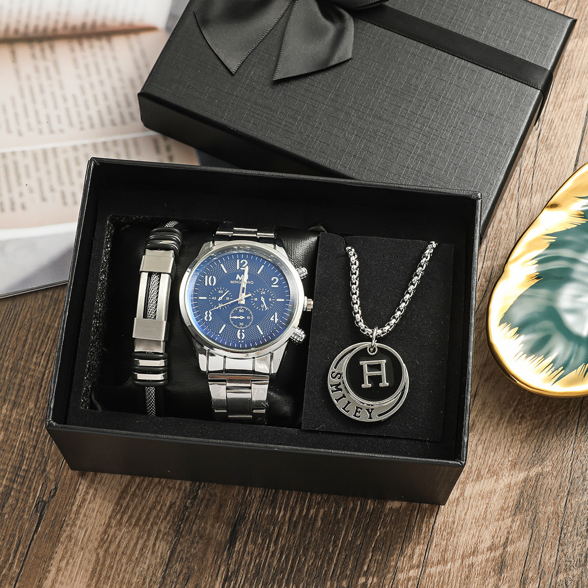 Men's Business Bracelet & Necklace Watch Basket