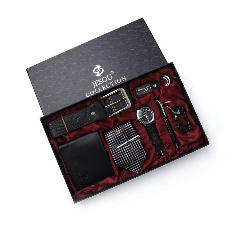 Men's Watch Belt Tie Wallet Gift Box