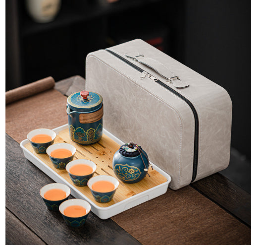 Tea Set Ceramic One Pot Four Cups Gift Box