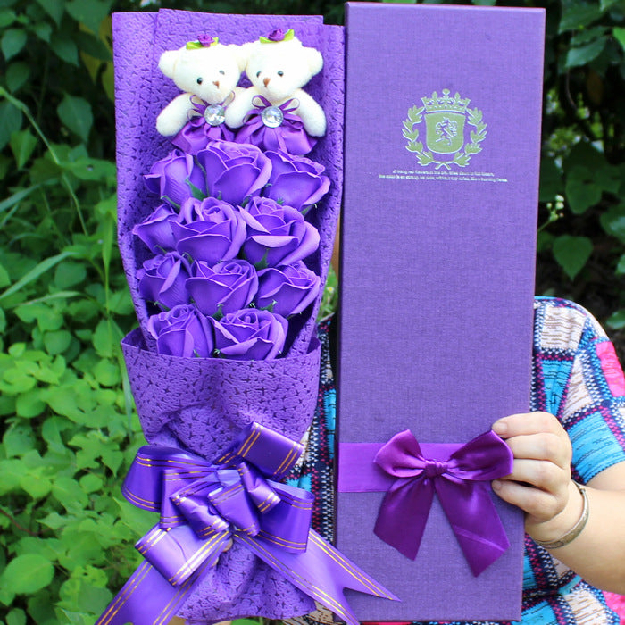Bear Soap Flower Bundle Gift Box