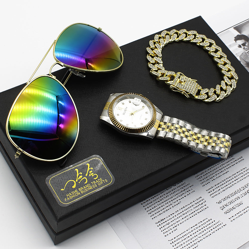 Wristwatch Glasses Men's Watch Business Gift Box