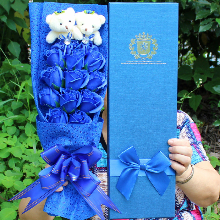 Bear Soap Flower Bundle Gift Box